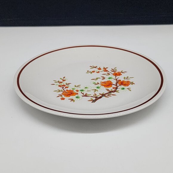 Vintage Real Old Willow Tognana Floral Salad Plate Orange Roses White Daisies - Picture 6 of 9